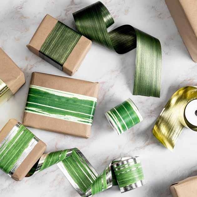 4" Faux Greenery Ribbon Floral Supply Syndicate Floral Gift Basket