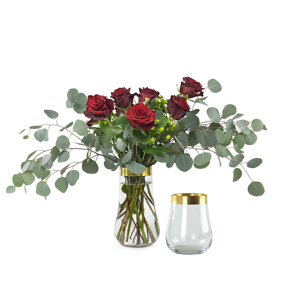 Glass 7.25"x3.75" Go/rim Vase Floral Supply Syndicate Floral Gift