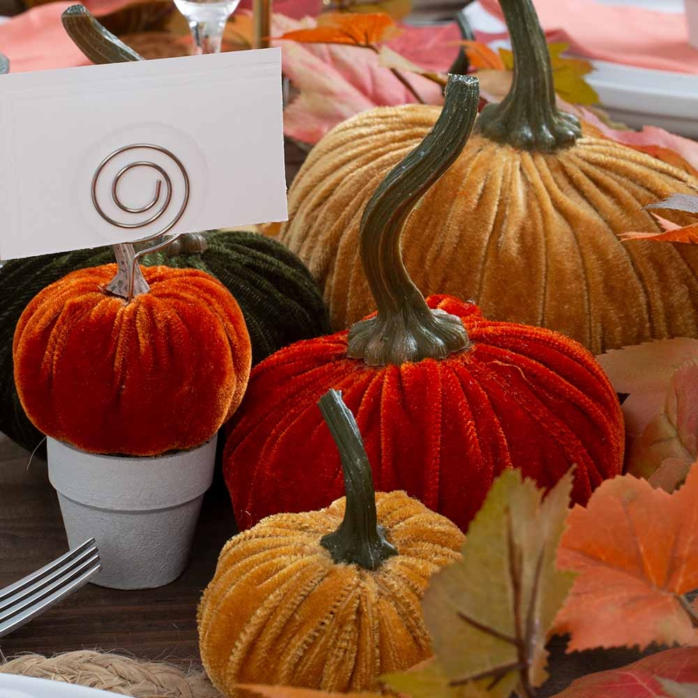 6"x4" Velvet Pumpkin Floral Supply Syndicate Floral Gift Basket and